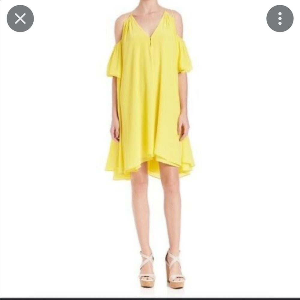 ☀️ APiece Apart Yellow Appolonia ‘cold shoulder’ style chiffon Sundress size 2✨
